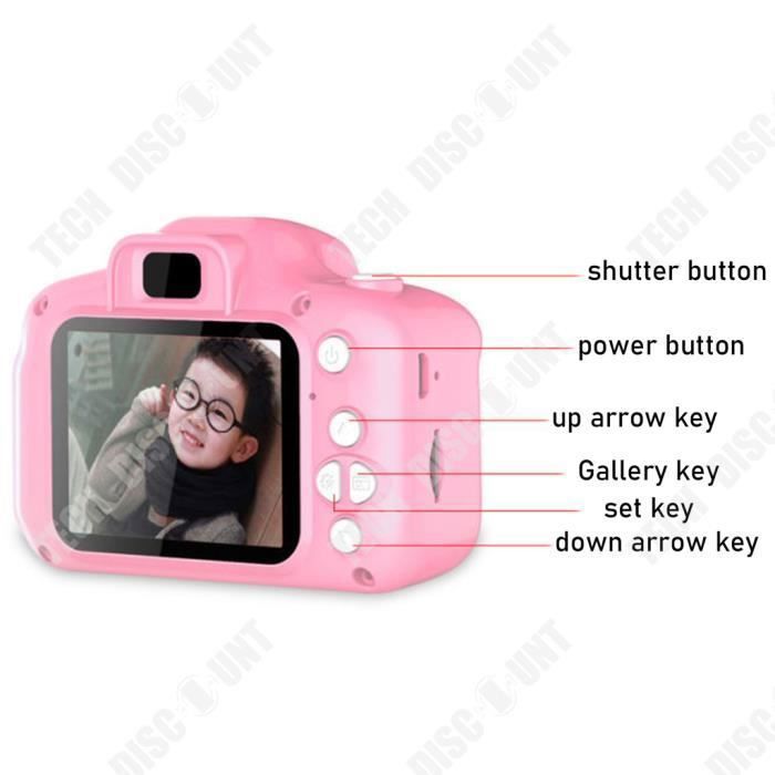 Appareil Photo Enfant 30MP 1080P – Impression Instantanée En Noir Et Blanc – Double Caméra – 32GB – Rose – Accessoires Stickers