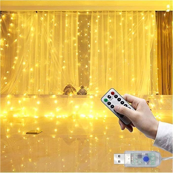 Guirlande Lumineuse LED Étoiles - 50 LEDs, 8 Modes, Télécommande, USB, Dimmable, Blanc Chaud