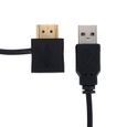 Connecteur adaptateur HDMI mâle vers HDMI femelle + 50cm USB 2.0 Chargeur -TUN-2
