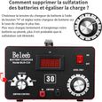 Beleeb Series C30 Chargeur Batterie 12 24 36 48 60 72 V Impulsions Désulfateur Haute Tension Mainteneur-2
