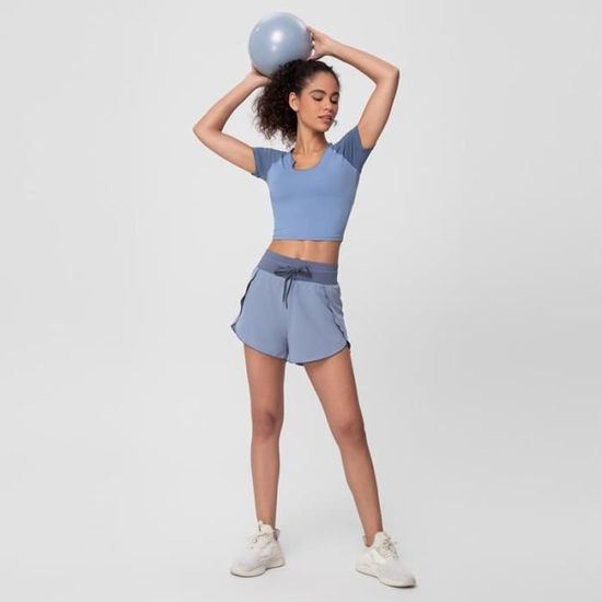 Short sport femme hot sale 2 en 1