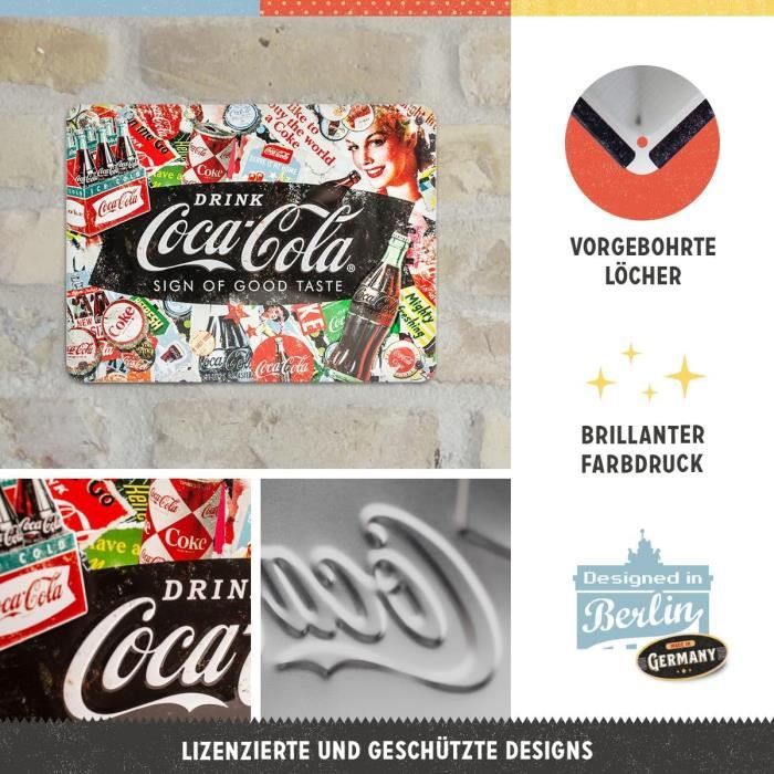 Plaque Vintage Coca-Cola – Collage – Idée De Cadeau Pour Les Fans