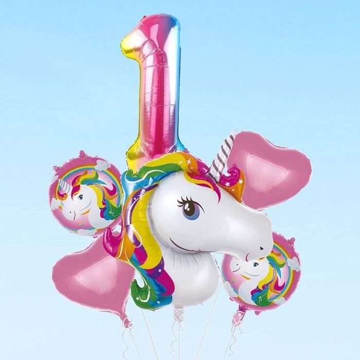Ballons Licorne Pour 1 Anniversaire, Ballon En Aluminium Licorne, Ballons  Géants En Forme De Chiffres. Ballons Pour Fête D'An[N8557] - Cdiscount  Maison