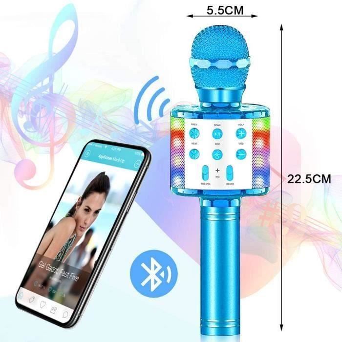 Microphone Karaoké Sans Fil , Bluetooth avec Lumière LED Disco, Compatible  avec iPhone&Android, Portable micro pour KTV KY00949 - Sodishop
