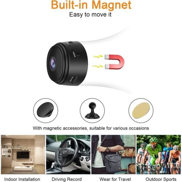 Mini Caméra Espion WiFi, Caméra Cachée Petite Caméra De Sécurité