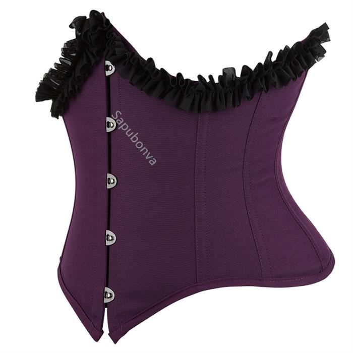 Springcmy Corset Grande Taille Femme Bustier Galbant Floral à Lacets Push-Up