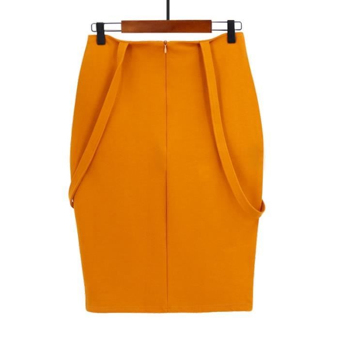 Jupe Femmes Jupe Crayon Mi longue 2020 Bureau d ete Dame Moulante Bretelles Taille Haute Jupe Mode Grande Taille Jupe Type Red