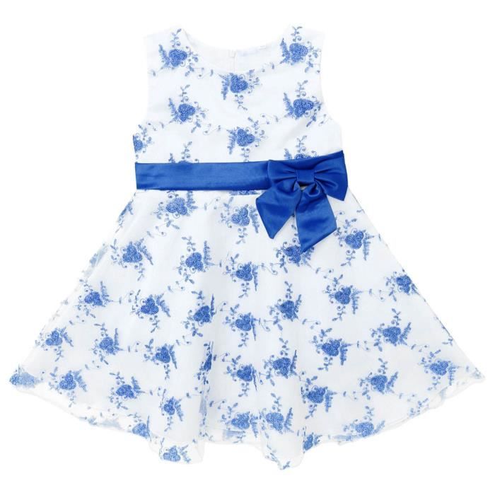 Robe Cérémonie Fille IEFIEL - Mousseline De Soie, Sans Manches | 2 à 14 Ans | Pour Fête, Mariage
