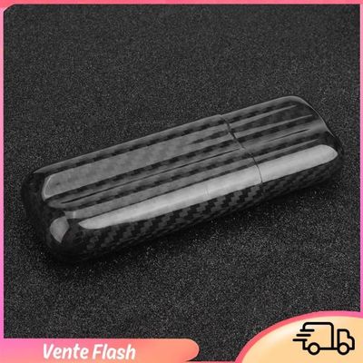 Étui à cigares léger en fibre de carbone noire, humidificateur à cigares de voyage, support de tube de stockage, calibre 57, 2/3 Étui à cigares léger en fibre de carbone noire, humidificateur à cigares de voyage, support de tube de stockage, calibre 57, 2/3