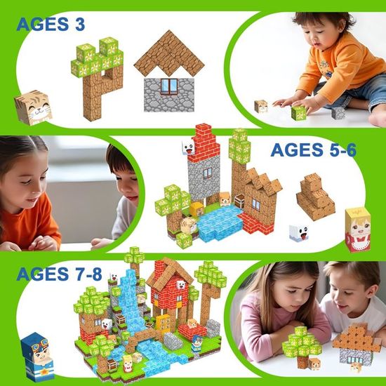 Jouet de construction magnétique - 97 pièces - Montessori - Enfant 3 à