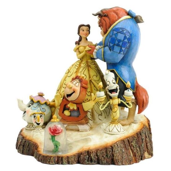Enesco Disney Traditions 4031487 Figurine la Belle et la Bête Bois Sculpté Résine 19 cm