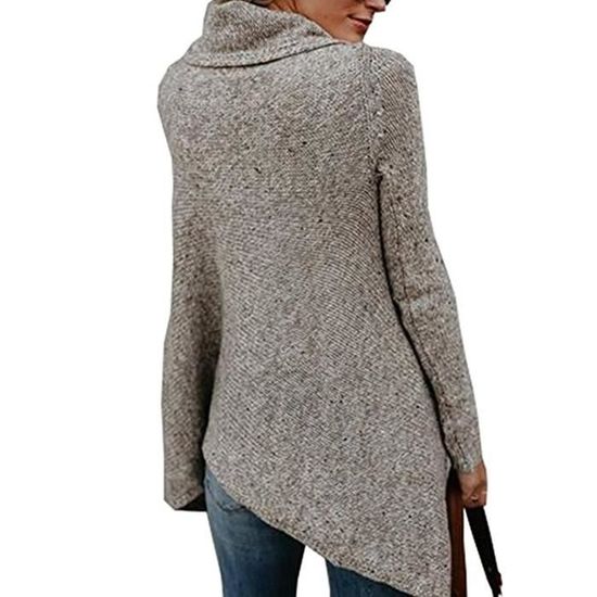 Minetom Femme Gilet Chandail Sweater Poncho Cape En Tricot Tassel Cardigan Automne Hiver Ouvert Chic Mode Asymétrique