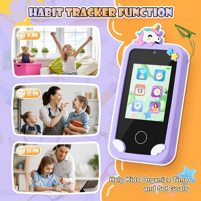 Smartphone pour enfants (filles), jouet pour les 3-10 ans, écran