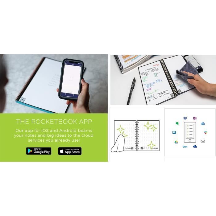 Rocketbook Everlast Bloc-Notes Réutilisable À L'Infini - Executive.