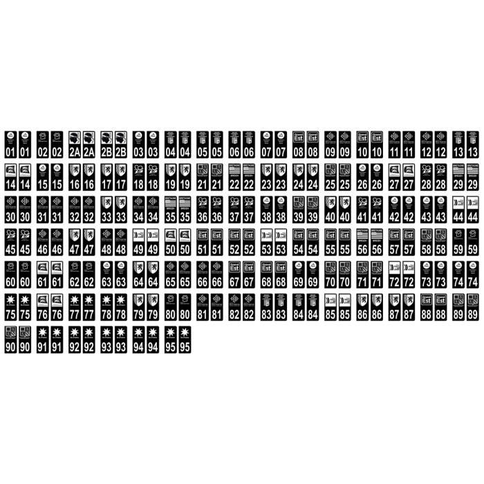 Lot 4 Autocollants Plaque Immatriculation Voiture Auto Département 12