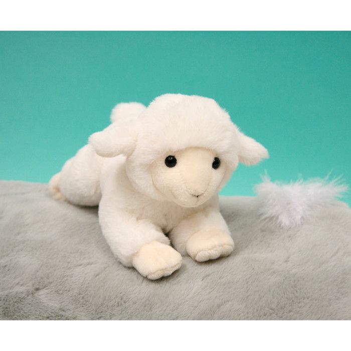 Peluche Agneau douceur beige 20 cm Cdiscount Jeux Jouets