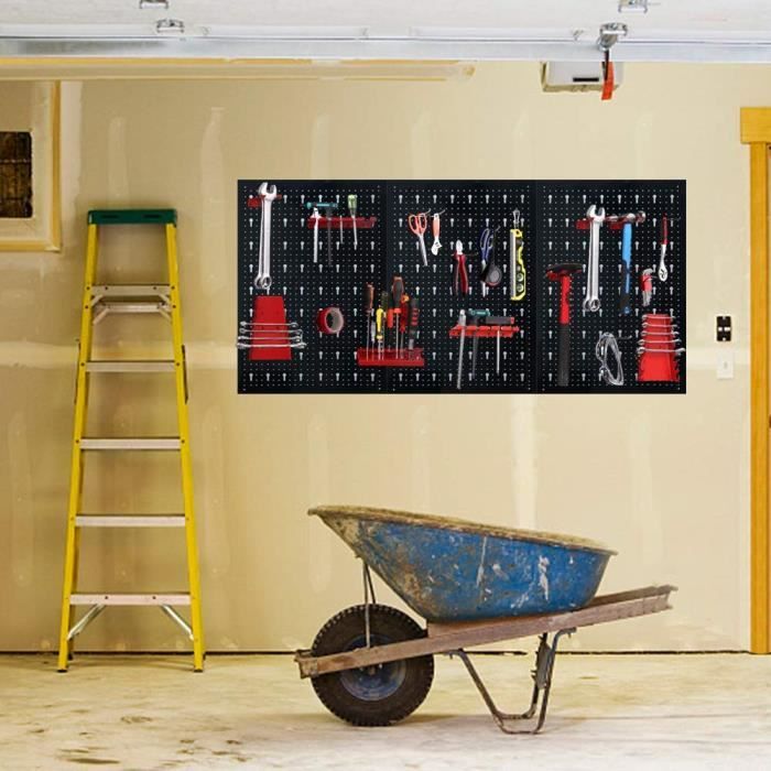 Porte Outils Mural 120 x 60 x 2 cm, Panneau Rangement Outils avec 17 Pièces  Crochets et Supports, Tableau Outils pour Ateliers Garage : :  Bricolage