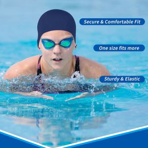 Bonnet De Bain En Tissu – Adulte/femme/homme/enfant, 90% Polyester + 10% élasthanne, Imprimé, Confortable Et Léger
