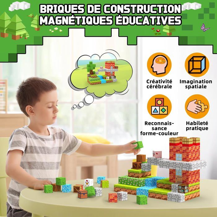 Construction Magnétique Enfant 150 Pièces 2CM - Blocs Aimantés Créatifs Pour 3 Ans Et Plus