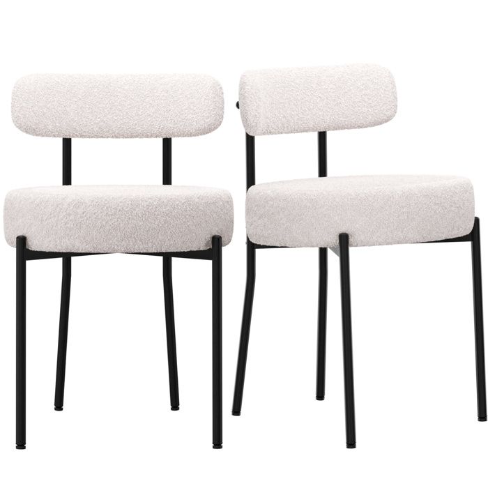 Lot De 2 Chaises De Salle à Manger Design Moderne - Structure Métal Et Similicuir Gris - Assise Rembourrée