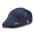  Casquette homme Béret réglable chapeau tricoté de loisirs 56-60cm Bleu -0