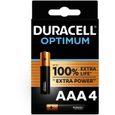 Duracell Optimum Piles alcalines AAA, 1,5 V LR03 MN2400, paquet de 4-0