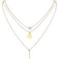 Collier ras du cou avec pendentif étoile de lune pour femme, bijoux à longue chaîne en argent doré b2748-0