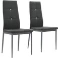 DX20074-Lot de chaises de salle à manger - Style contemporain Scandinave chaise Cuisine 2 pcs Cuir artificiel 43x43,5x96 Gris-0