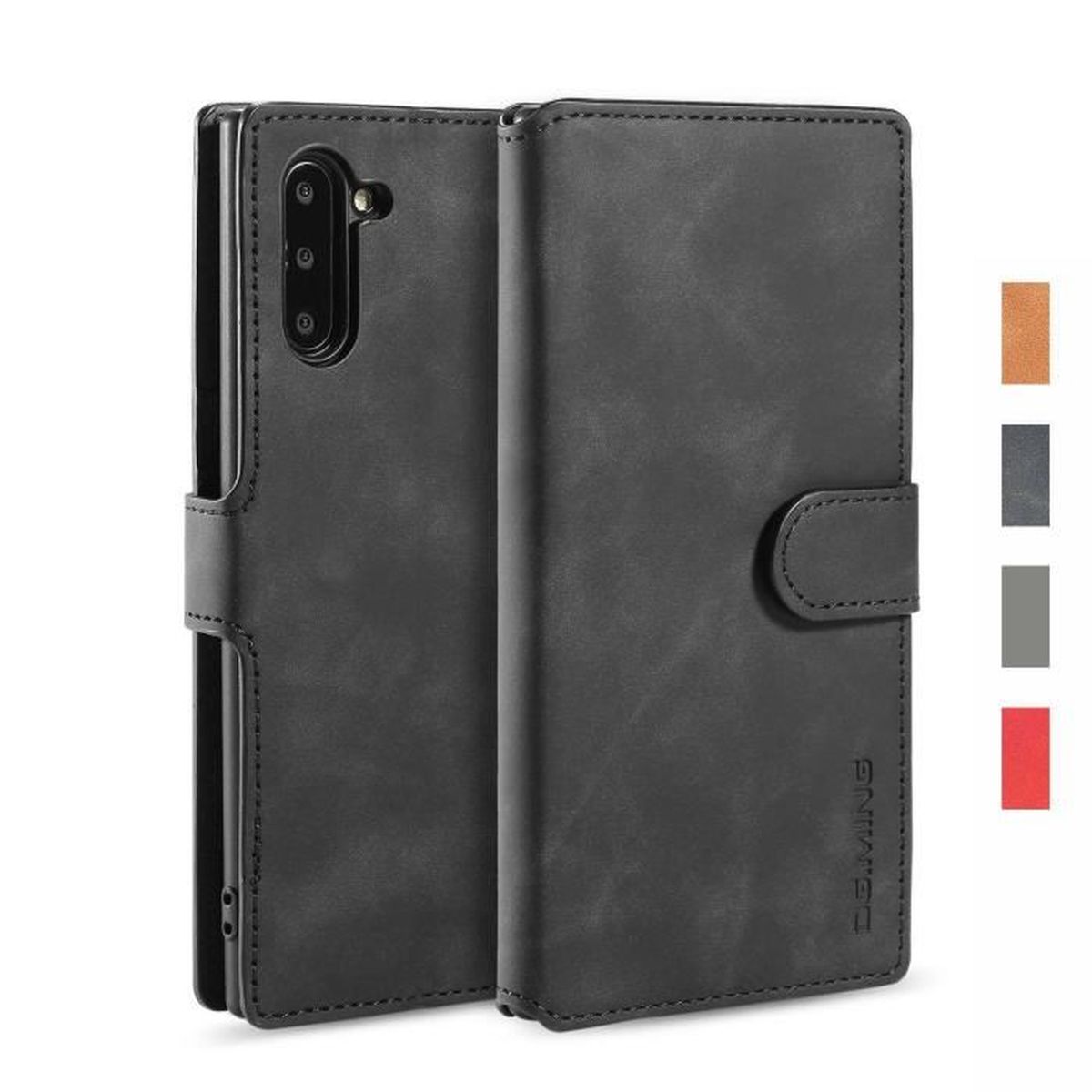 en Cuir V/éritable /Étui Gris pour Samsung Galaxy Note 10 Coque Housse Case Cover Pochette