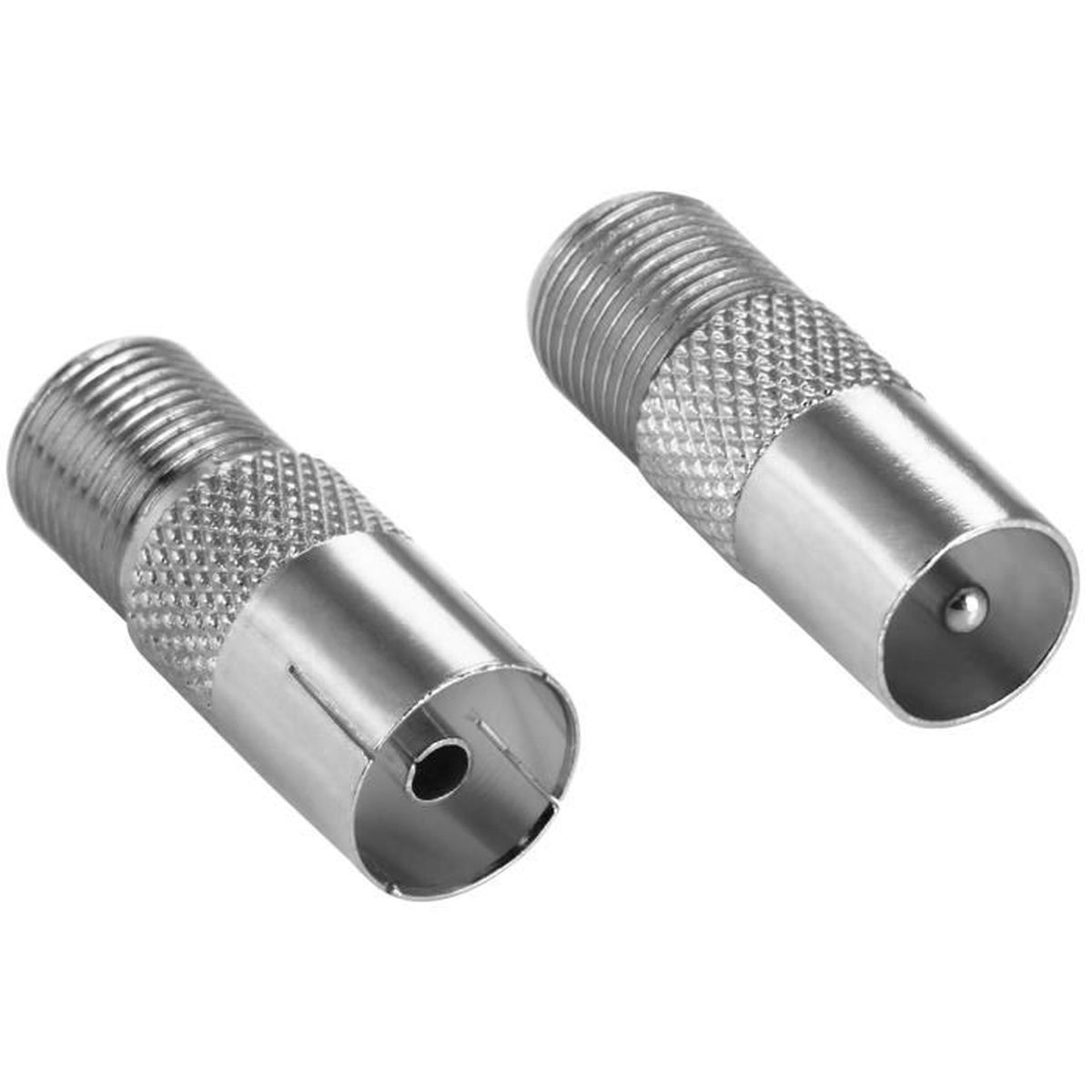 Adaptateur Antenne SAT SEBSON – 4x F Femelle Vers Coaxial Femelle (IEC) | Pour TV, Récepteur, Radio | Conversion Vissé/enfichable
