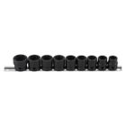Douilles à choc BGS TECHNIC - six pans - extra plates - 12,5mm (1/2") - 13/24 mm- 9 pcs - 9551