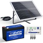 ECO-WORTHY kit de Panneau Solaire 25W 12V avec contrôleur 10A et batterie lithium 8Ah 12V pour Voiture RV Accueil Batterie Charge