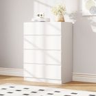 DRIPEX Commode 4 Tiroirs Meuble Rangement Moderne Table de chevet Coiffeuse Meuble Chambre Bureau Salon Cuisine 70x40x88,5cm Blanc mat