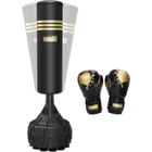 Dripex sac de frappe sur pied adulte 165 cm avec gants punching ball avec 12 ventouses - noir