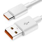 OCIODUAL Câble USB Type C Blanc 2m 6A 148BA Chargeur Charge Rapide et Données Cordon pour Téléphones Smartphones Tablets