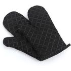 SOBROVO Gants de Cuisine - Yokamira - Résistant à Chaleur - 100% Coton Matelassé - 1 Paire - Noir