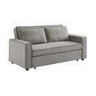 SWEEEK Canapé convertible 3 places gris clair velours côtelé. banquette. lit