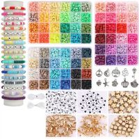 Perles en argile polymère pour bijoux,bracelets de bricolage,boucles d'oreilles,collier,cadeau pour enfants,72 couleurs,9000 pièces