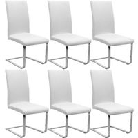 Lot de 6 Housses de chaise universelle extensible blanche pour mariage salle à manger cuisine slipcover décoration restaurant