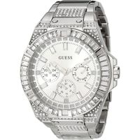 GUESS Men's Quartz Watch with Stainless Steel Strap, Silver, 24.5 (Model GW0209G1)