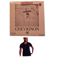 CHEVIGNON t-shirt Homme Coton Manches Courte Col V Blanc