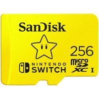 Carte MicroSDXC SANDISK 256 Go pour Nintendo Switch R100/W90 - SDSQXAO-256G-GNCZN