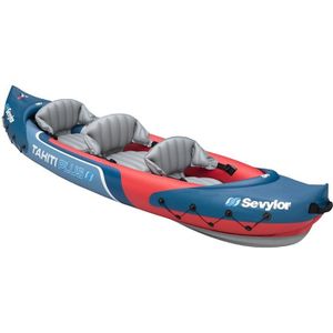 KAYAK Kayak gonflable 3 places Tahiti Plus - SEVYLOR - Rouge/Bleu - Backpack System - Sièges ultra robustes