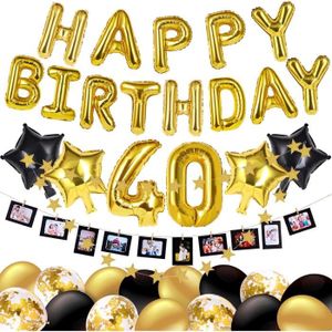 Decoration anniversaire 40 ans homme femmes, or blanc ballons anniversaire  40 ans avec deco 40 ans bannière de joyeux anniver[71] - Cdiscount Maison