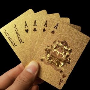 CARTES DE JEU Jeu de cartes de poker en feuille d'or 24K, étanch