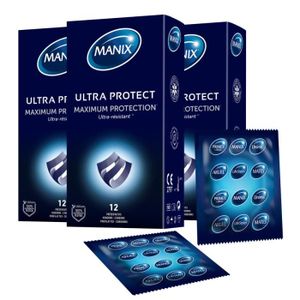 PRÉSERVATIF Pack de 3 - MANIX - ULTRA PROTECT 12