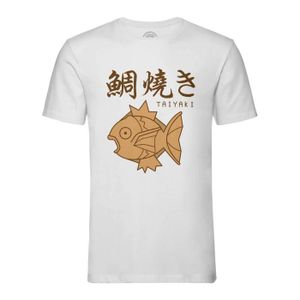 T-SHIRT T-shirt Homme Col Rond Blanc Taiyaki Glace Dessert