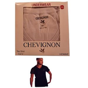 T-SHIRT CHEVIGNON t-shirt Homme Coton Manches Courte Col V Blanc