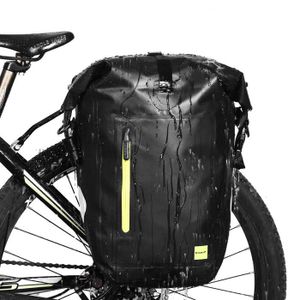 surenhap sacoche velo etanche porte bagages arriere 25 litres sac a bandouliere noir cdiscount sport