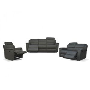 Canape 3 2 1 Places Relax En Microfibre Simono Gris Achat